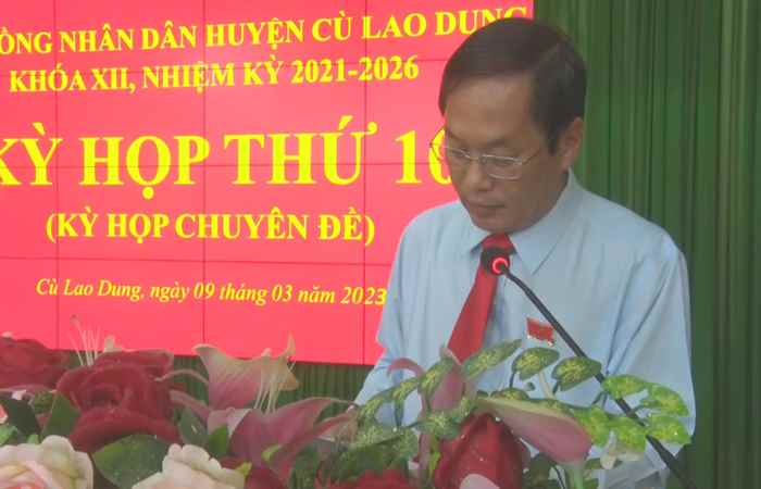 Kỳ họp thứ 10 (chuyên đề) HĐND huyện Cù Lao Dung khóa XII, nhiêkm kỳ 2021-2026